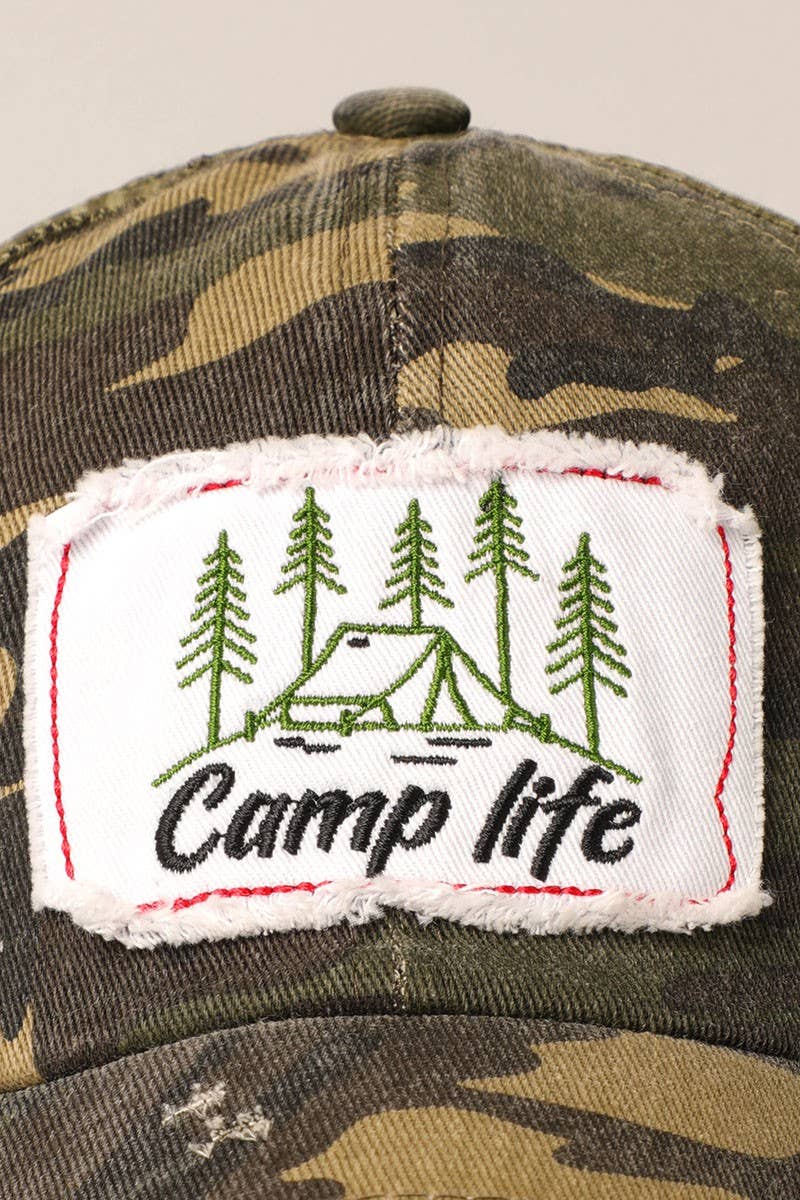 Camp Life Patch Mesh Snapback Baseball Cap