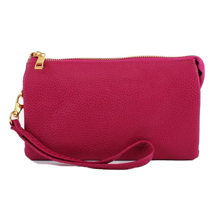 Three Compartments Crossbody Bag: Hot Pink