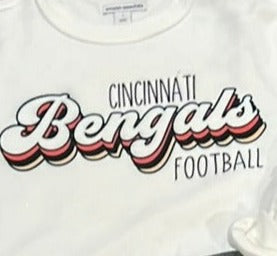 Throwback Vintage BengalsT-Shirt-Gray or white