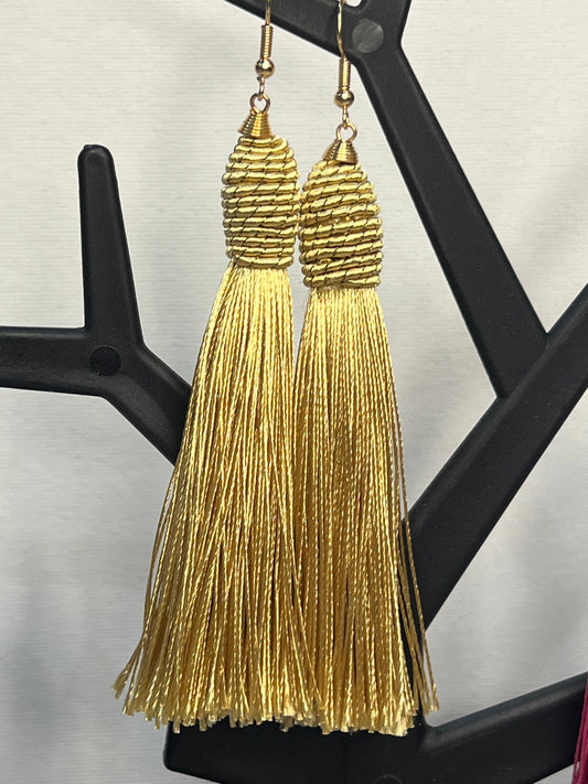 Tassel Drop Earrings-Gold