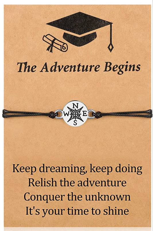 "The Adventure Begins" Graduation Bracelet