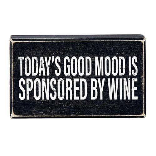 Black Wood Box Sign-"Good Mood"