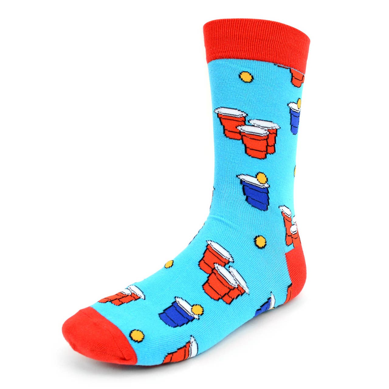 Men's Beer Pong Novelty Socks: Blue