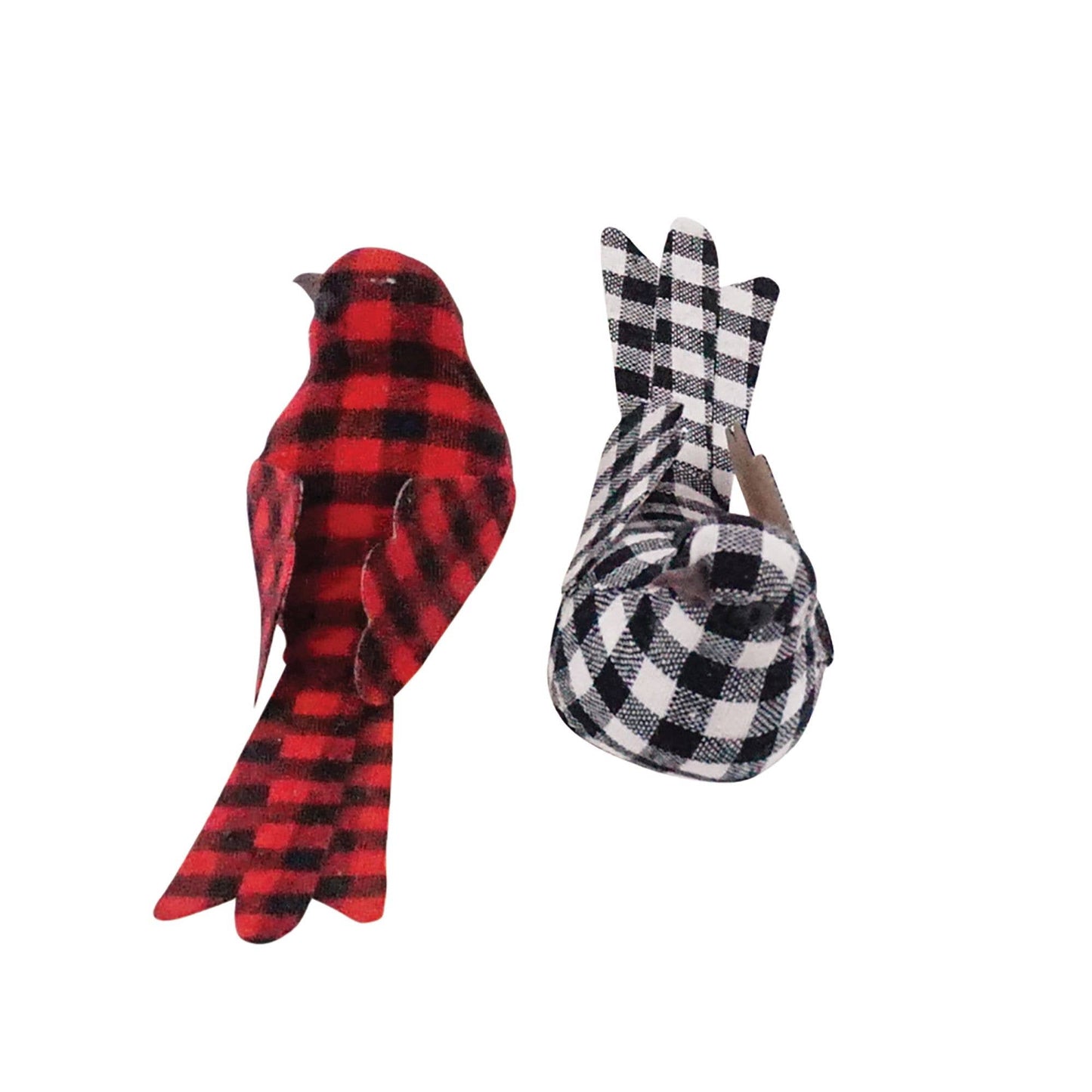 Buffalo Check Plaid Bird Clip Ornament