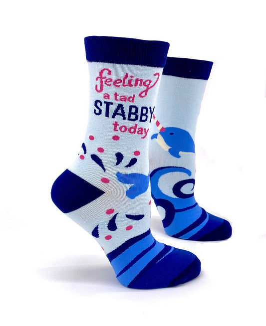 Feeling a Tad Stabby Today Narwhal Women's Crew Socks