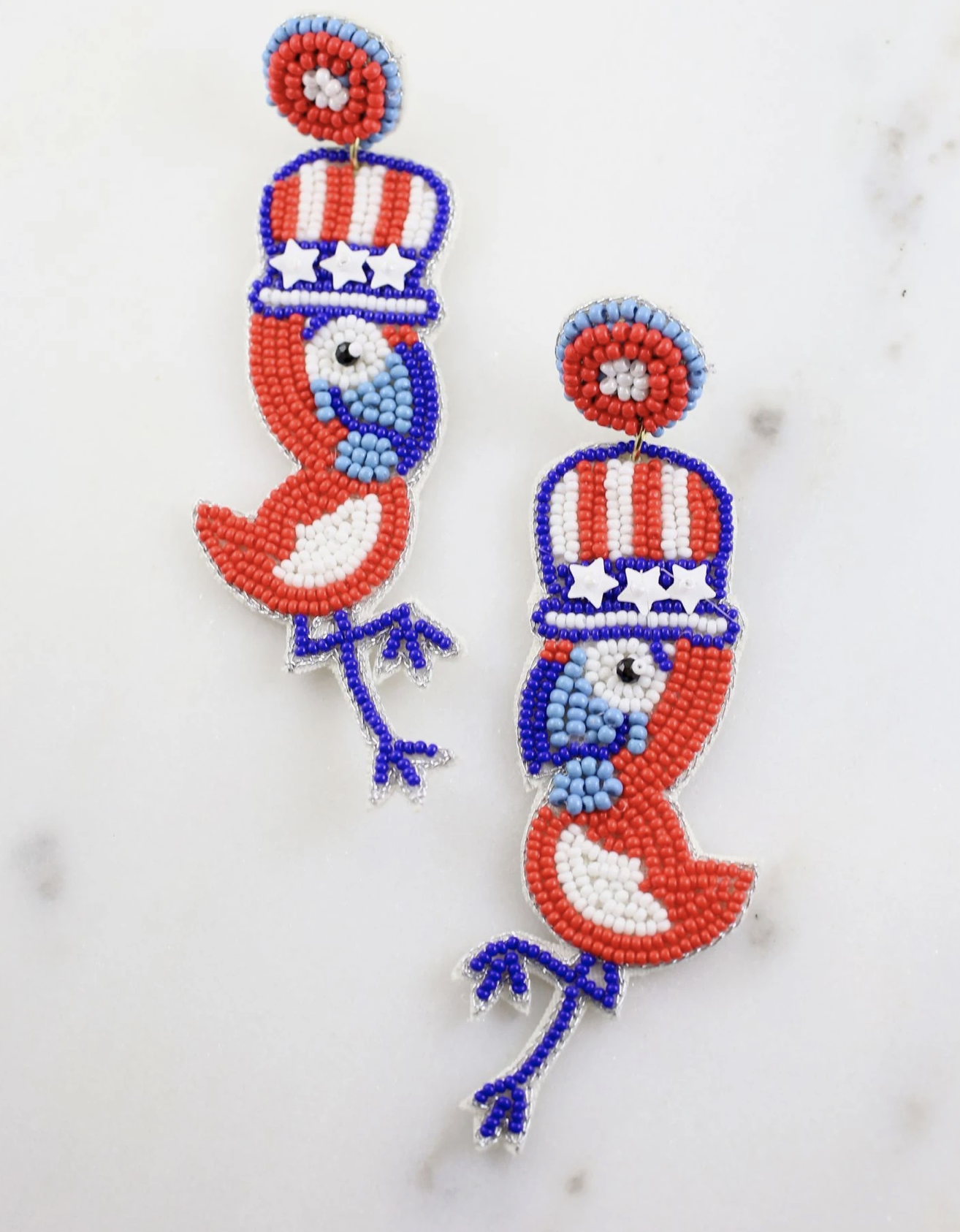 Patriotic Bird Earring RED