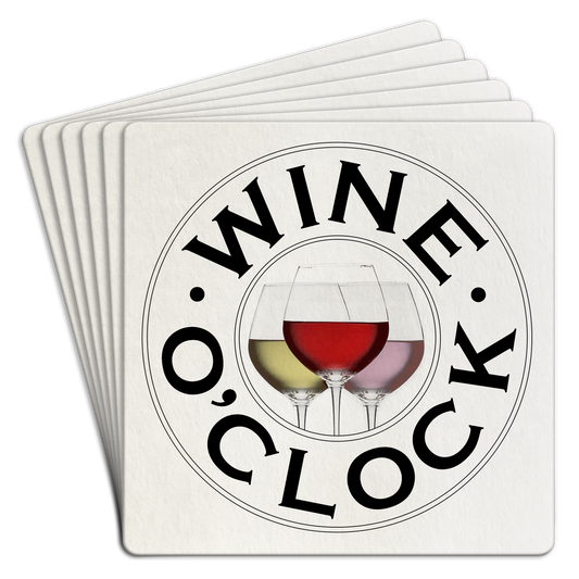 "Wine O'clock" Paper Coaster 6pk