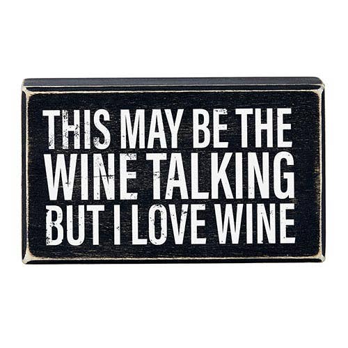 6x3.5 Black Wood Sign-Love Wine