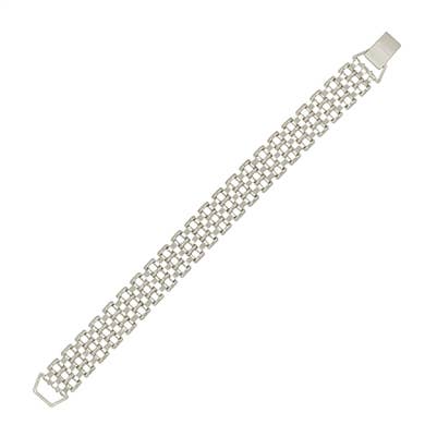 Silver Thin Chain .5" Watch Style Closure Bracelet