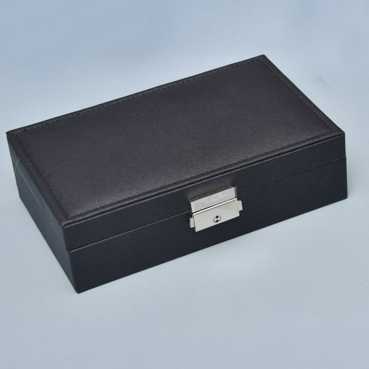 Black Faux Leather Jewelry Box