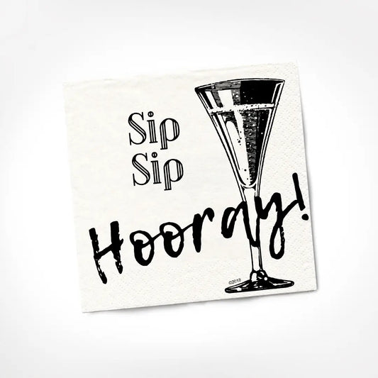 "Sip Sip Hooray" Cocktail Napkin