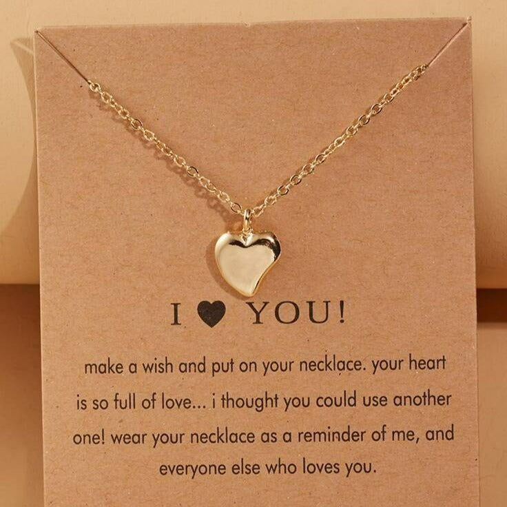 "I Love You" Heart Charm Necklace