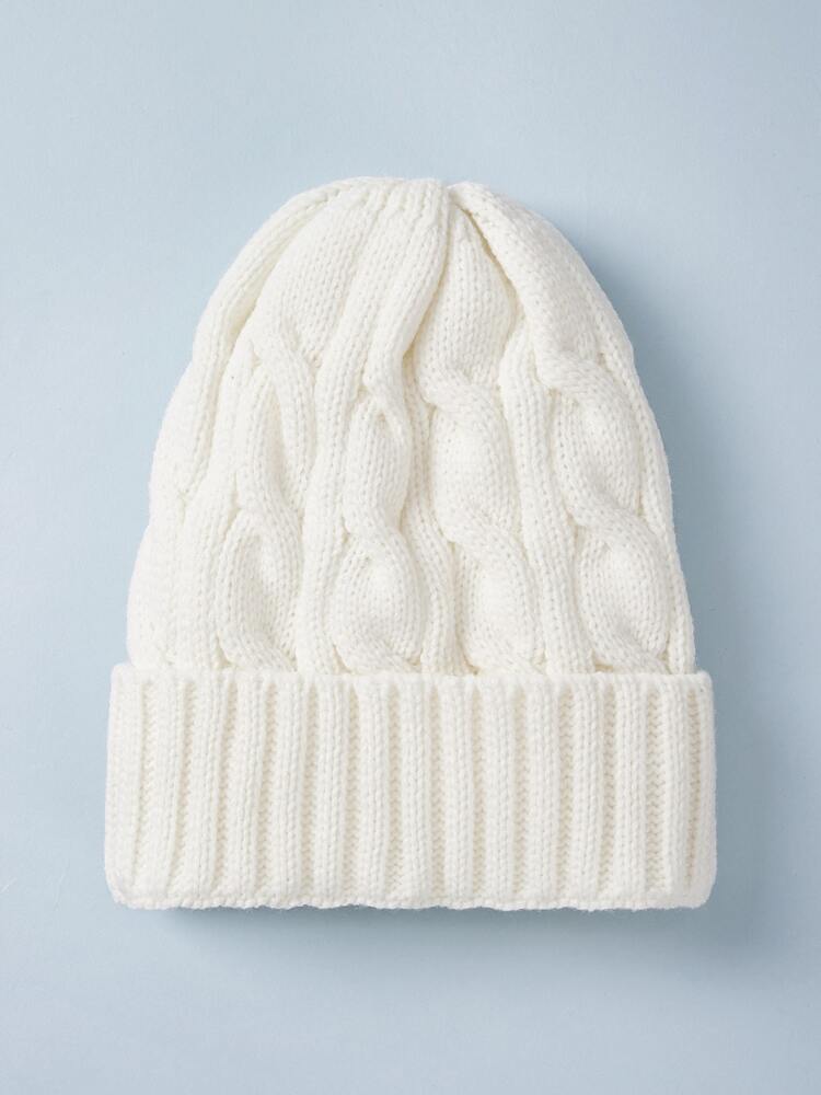 Cream Knit Sherpa lined Beanie