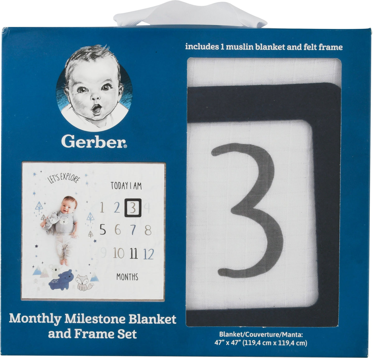 SALE  Boy Two Piece "Let's Explore" Milestone Blanket