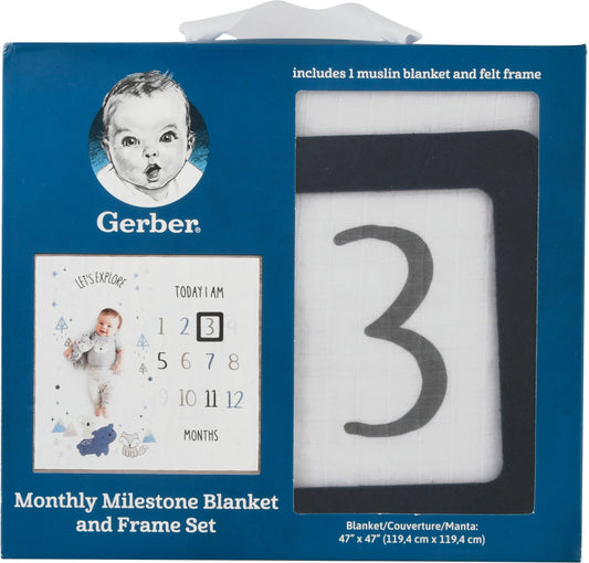SALE  Boy Two Piece "Let's Explore" Milestone Blanket