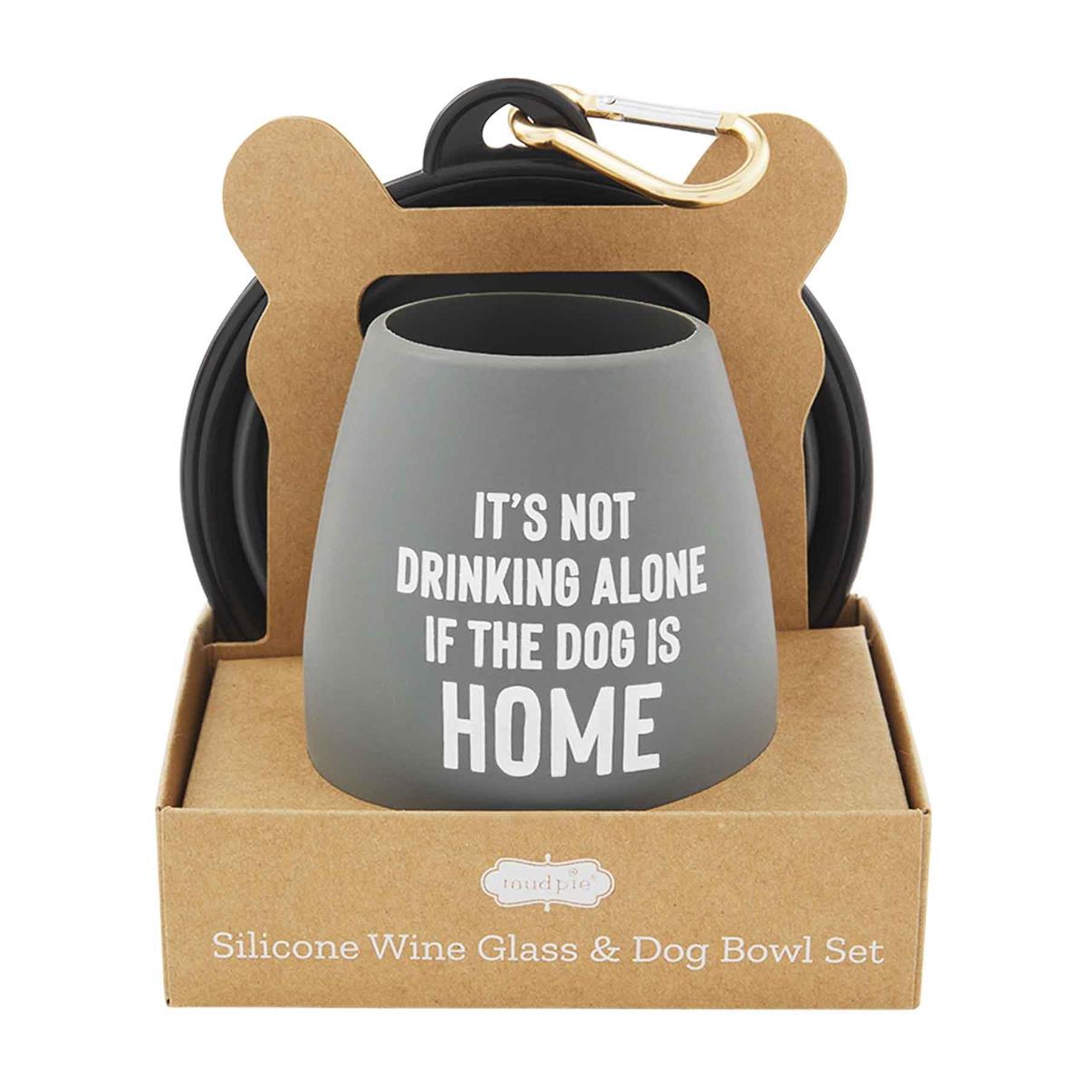 Alone Wine Dog Bowl Set