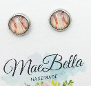 Baseball Studs-Medium Sized 10 mm. earring