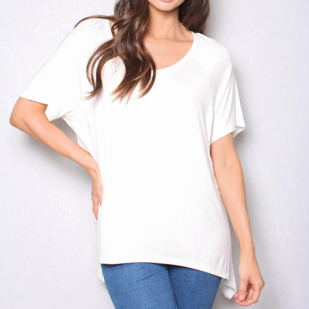 SALE Round Neck Short Sleeves Casual T-Shirt-ivory