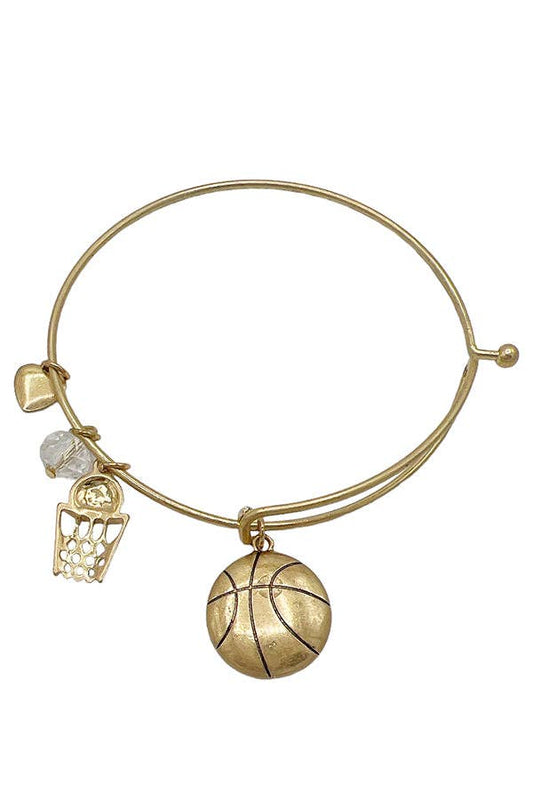 Basketbal Charm Bangle Bracelet