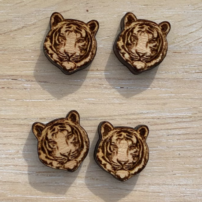 Tiger Head Stud Earrings