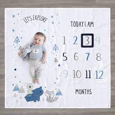 SALE  Boy Two Piece "Let's Explore" Milestone Blanket