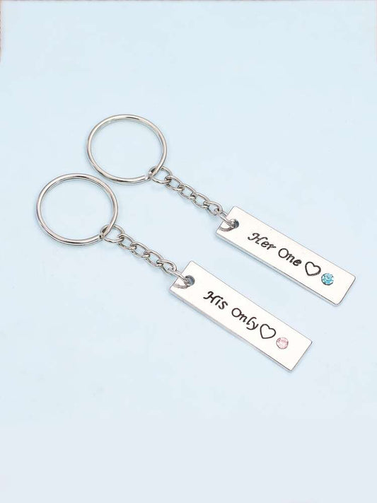 His Only, Her One" Keychain Set