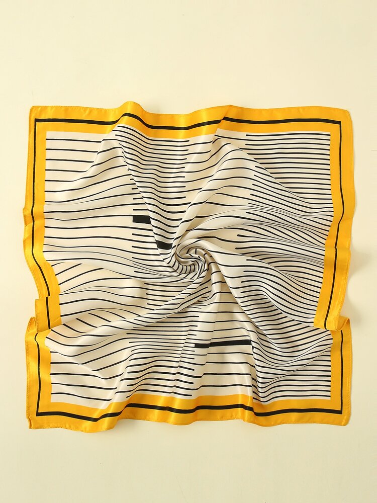 Striped Pattern Bandana/Scarf-Yellow/BLack