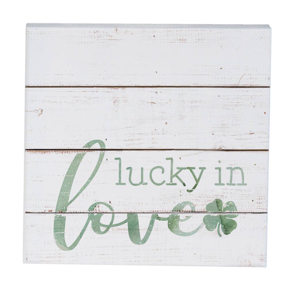 Lucky In Love - Shamrock Wood Tabletop Wood Decor