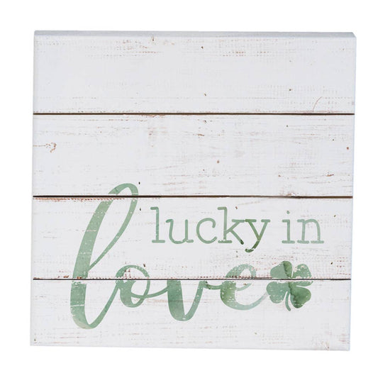 Lucky In Love - Shamrock Wood Tabletop Wood Decor