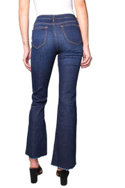 High Rise Frayed Dark Wash Wide Leg Jeans