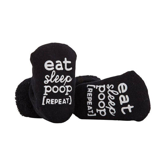 "Eat, Sleep, Poo, Repeat" Baby Socks