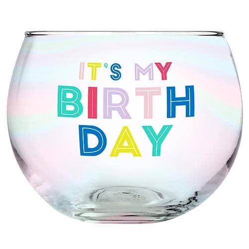 "My Bday" Roly Poly Glass