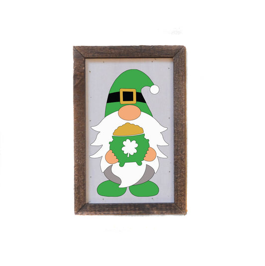 6X4 Pot Of Gold St. Patrick Day Gnome Shelf Sign