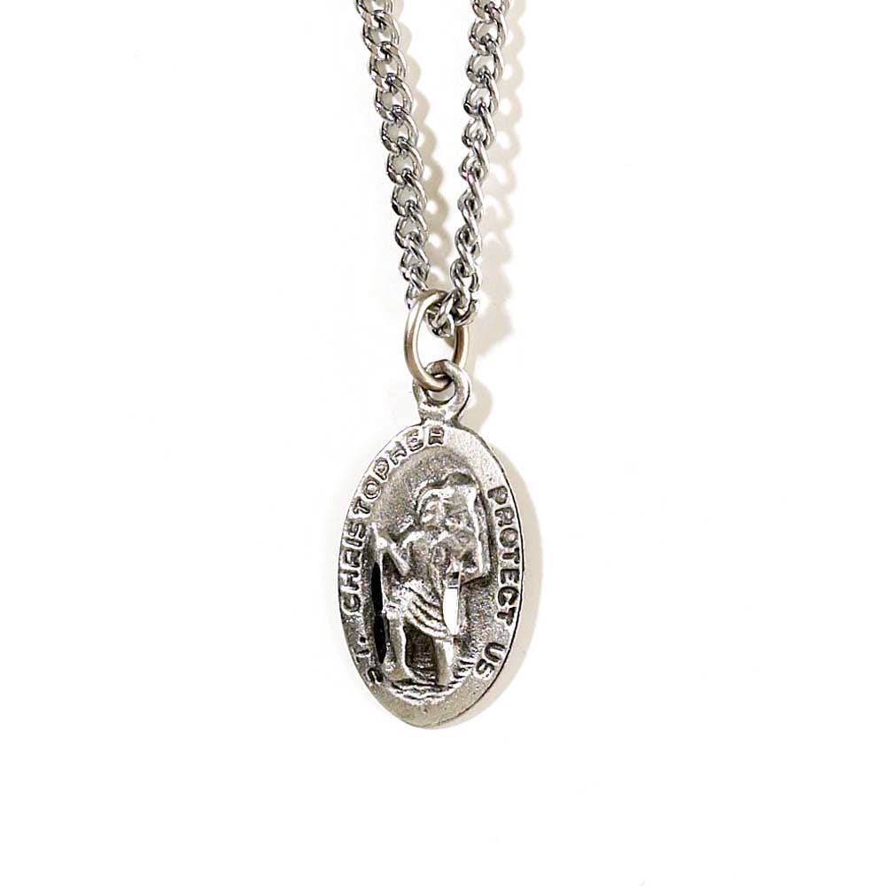 St. Christopher Pewter Medallion Chain