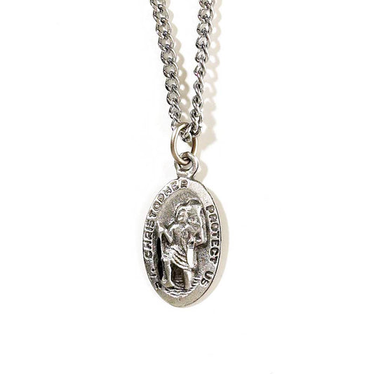 St. Christopher Pewter Medallion Chain