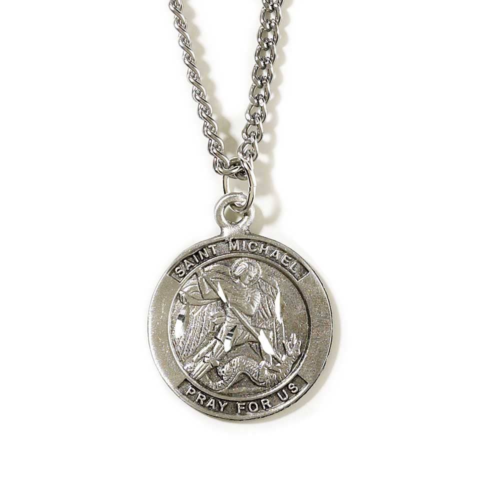 St. Michaels Pewter Medallion Chain