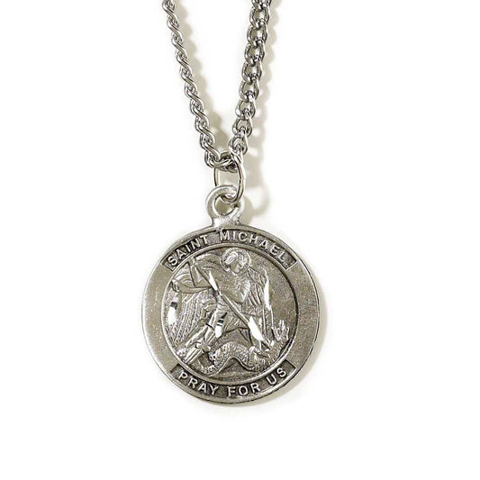 St. Michaels Pewter Medallion Chain