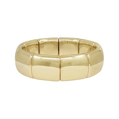 Gold Sqaure Metal Stretch Bracelet