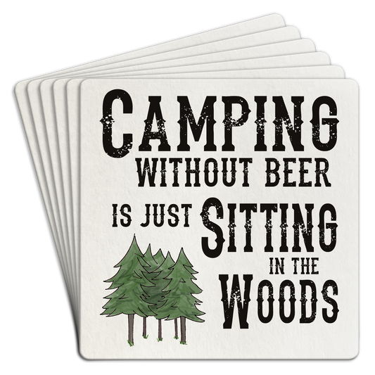 "Camping without Beer..." Paper Coaster 6pk