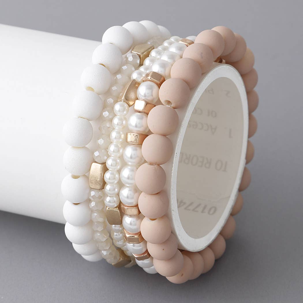 Multi Clay & Pearl Bracelet