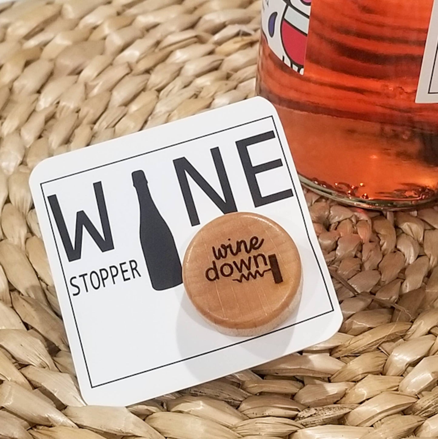 "Wine Down" Bottle Stopper