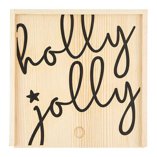 MD Sweets Wood Box Holly Jolly