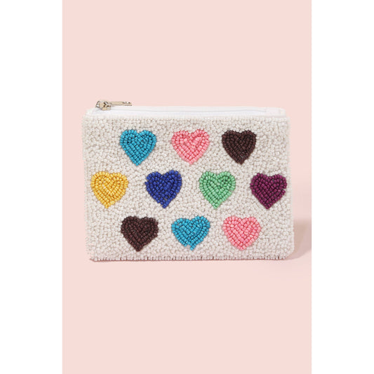 Beaded Heart Coin Purse