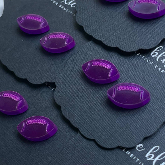 Purple Football Earrings