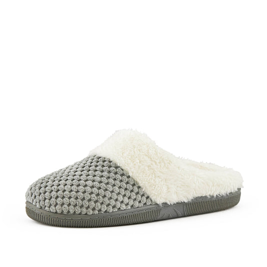 Cozy Grey Faux Fur Slippers