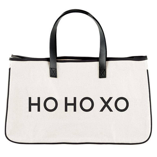 "Ho Ho Xo" Large Holiday Canvas Tote