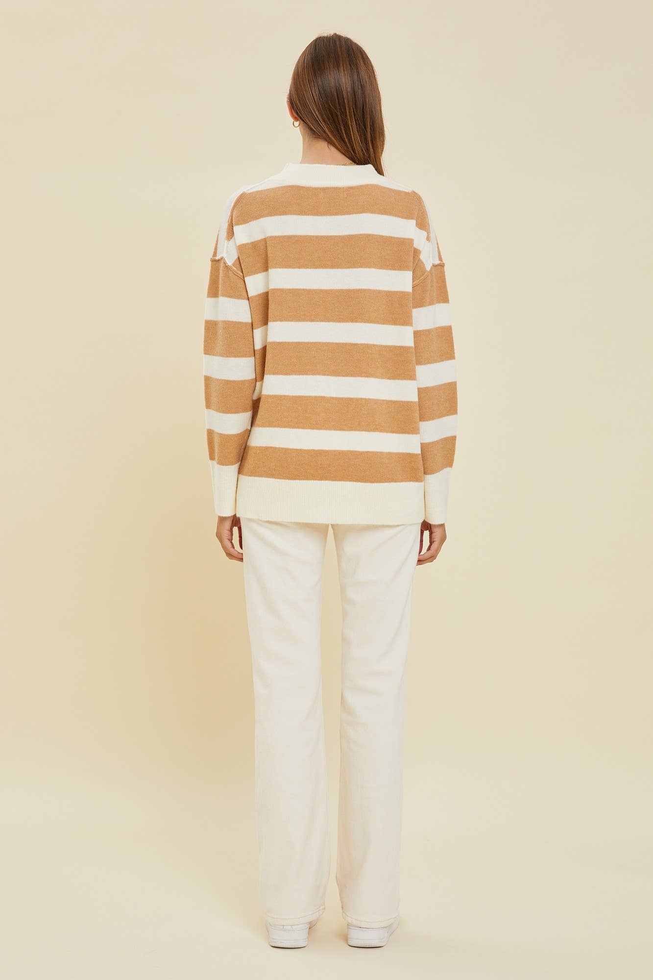 Camel Striped Sweater