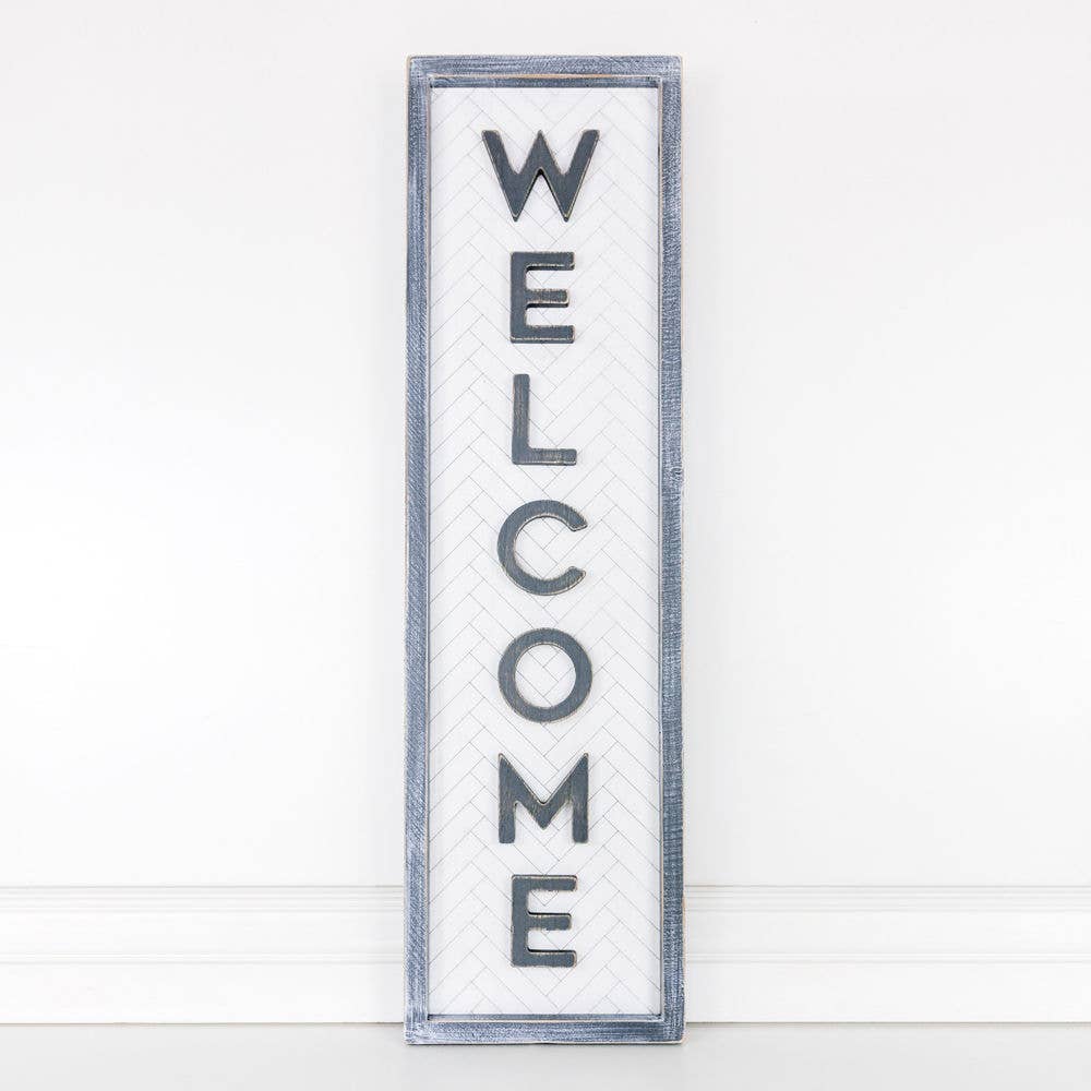 Double Sided Wood Framed Sign-"Welcome"