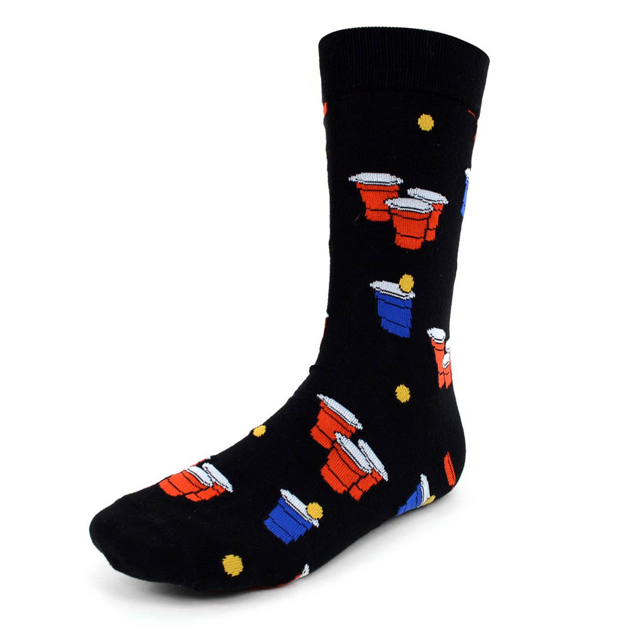 Men's Beer Pong Novelty Socks: Black