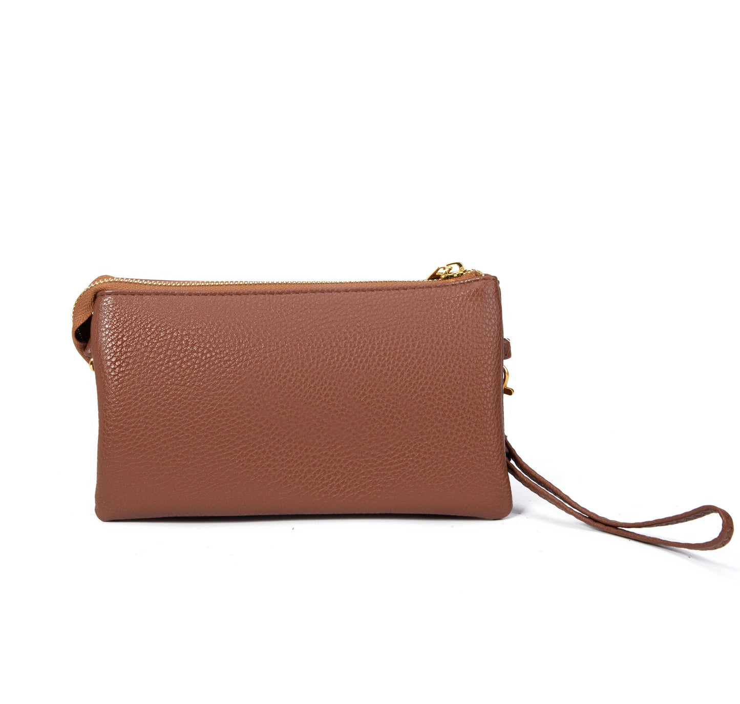 Three Compartment Wristlet/Crossbody Bag: Orange